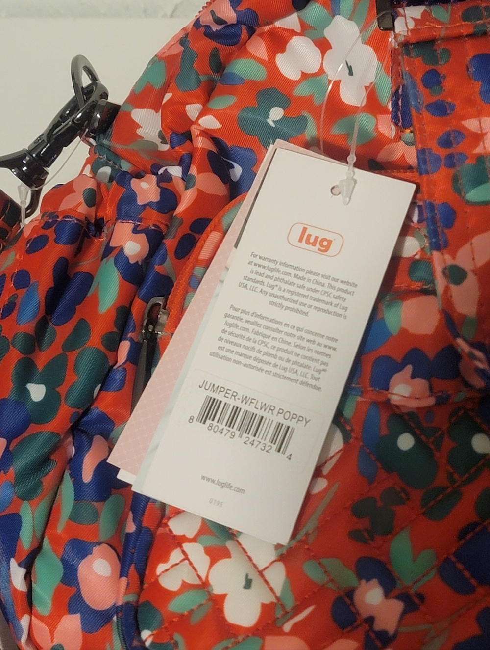 Lug Jumper Carry-All Tote bag "Wildflower Poppy" RFID Protected - Picture 3 of 5